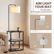 Lampshade swivelling 90 degrees left and right and tilting 90 degrees forward and backward