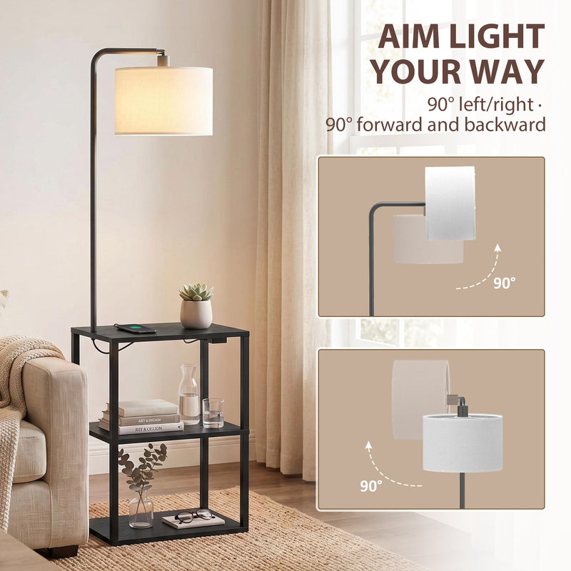 Lampshade swivelling 90 degrees left and right and tilting 90 degrees forward and backward