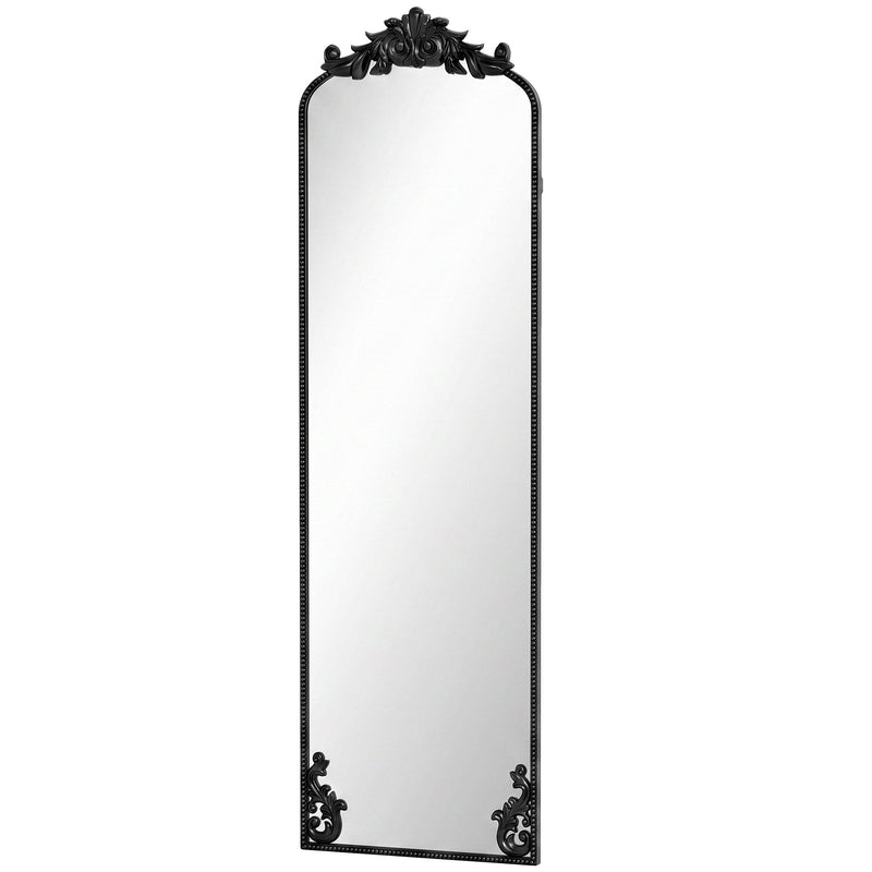 Homcom full length floor mirror with black baroque metal frame, studio product shot