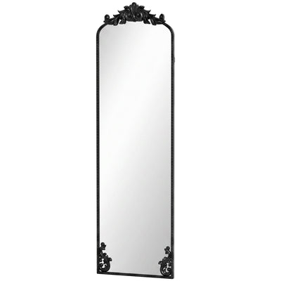 Homcom full length floor mirror with black baroque metal frame, studio product shot
