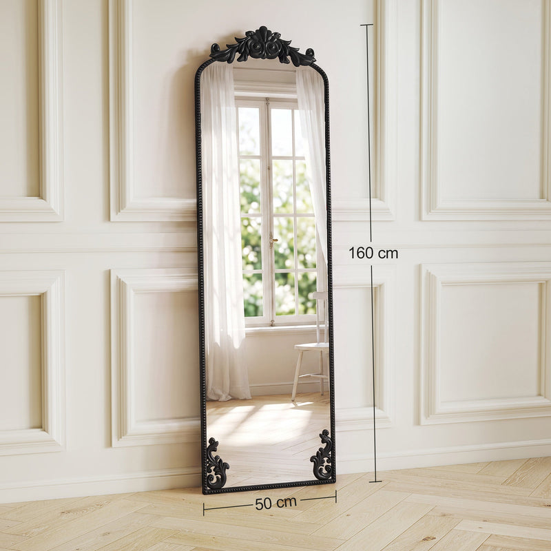 Dimension diagram of the floor mirror showing 160 cm height and 50 cm width