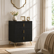 HOMCOM dresser styled in a bedroom with a floral vase and gold-framed mirror