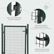 Garden Gate with Lock for Secure and Private Outdoor Entrance Steel Green Outsunny