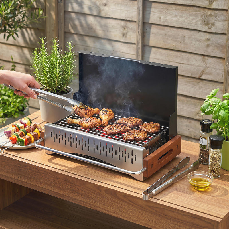 Portable Charcoal BBQ Grill for Easy Outdoor Cooking and Quick Setup Black AOSOM