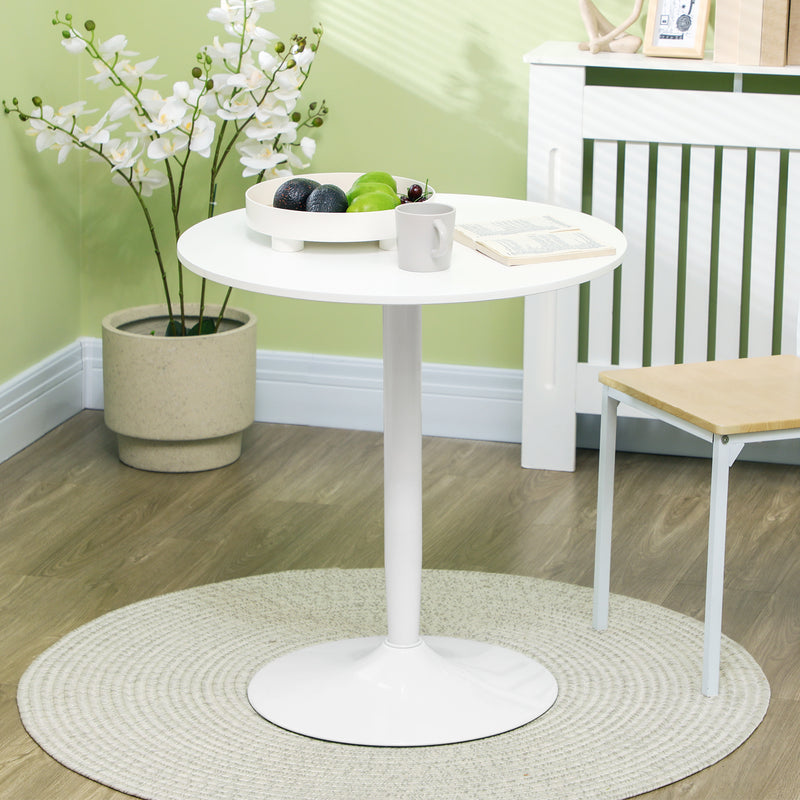 Two Seater Round Dining Table for Small Kitchens or Apartments Minimalist Design White