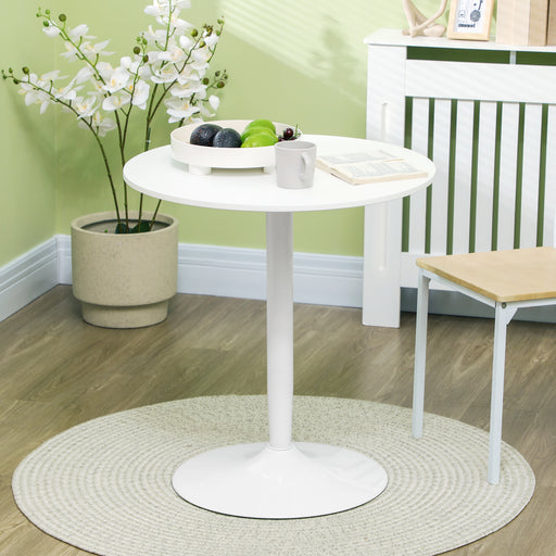 Two Seater Round Dining Table for Small Kitchens or Apartments Minimalist Design White