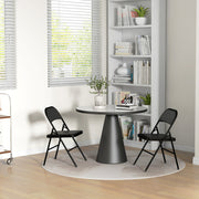 Set of 2 Folding Chairs with Cushioned Seats Ideal for Home or Events, Black