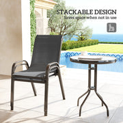 Three Piece Grey Outdoor Garden Furniture Set for Patio and Decking by Outsunny