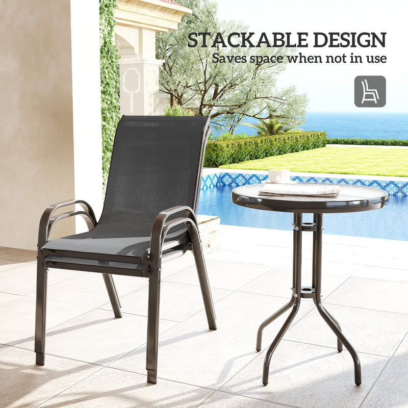 Three Piece Grey Outdoor Garden Furniture Set for Patio and Decking by Outsunny