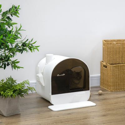 Covered Cat Litter Box with Scoop and Filter for Odour Control and Easy Cleaning, Grey
