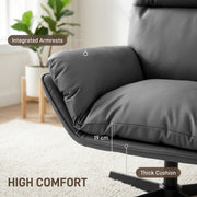 Swivel Armchair with Scratch Resistant Fabric for Pet Friendly Relaxing Dark Grey AOSOM