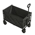 Songmics black folding trolley shown open and empty against a white background