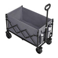 Dove Grey Songmics foldable camping trolley with fabric body and folding handle on a plain background