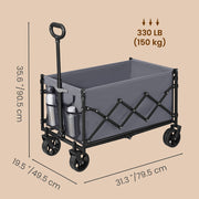 Dimensions diagram of the trolley showing 79.5 x 49.5 x 90.5 cm and 150 kg load capacity