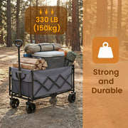 Trolley loaded with firewood and a cool box in a forest, rated to 150 kg