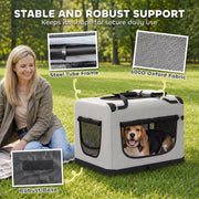 Carrier with close-ups of the steel tube frame, 600D Oxford fabric and firm base