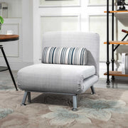 Grey chair bed styled in a modern living room