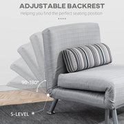 Five-level adjustable backrest diagram, 90 to 180 degrees, grey chair bed