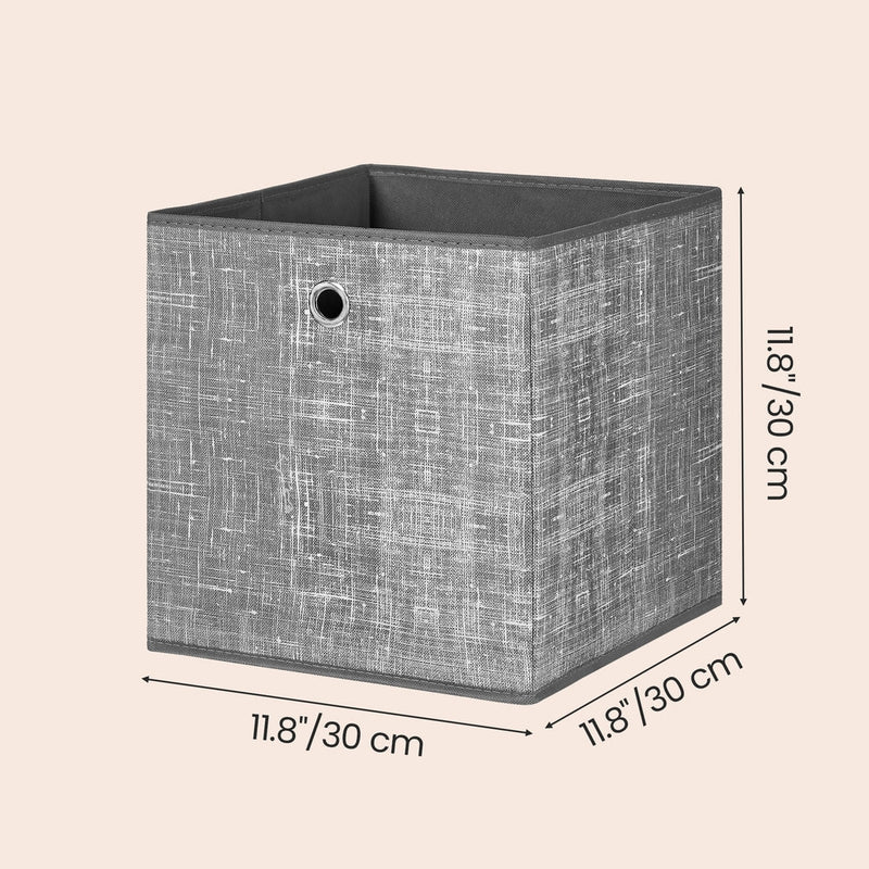 Size diagram giving each storage cube as 30 x 30 x 30 cm