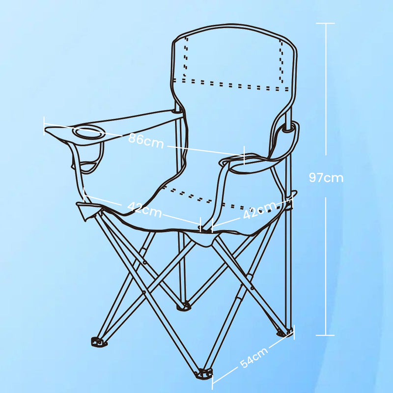 Two folding camping chairs set up side by side outdoors