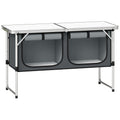 Outsunny folding camping cupboard with double-door storage cabinet, studio shot