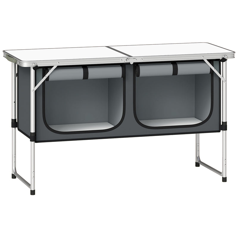 Outsunny folding camping cupboard with double-door storage cabinet, studio shot