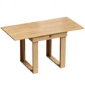 Homcom folding dining table in oak effect finish, folded to a 70cm square, studio view