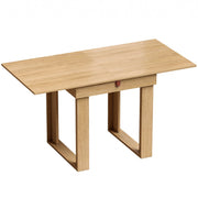 Homcom folding dining table in oak effect finish, folded to a 70cm square, studio view