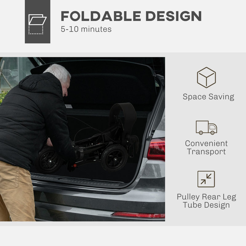 Person folding the rollator walker into a car boot in under 10 minutes