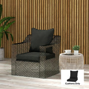 Garden Chair Cushion Set with Thick Padding and Washable Covers Black Outsunny