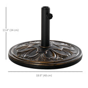 Bronze Round 13kg Garden Parasol Base Weight Stand Ideal for Outdoor Umbrella Stability
