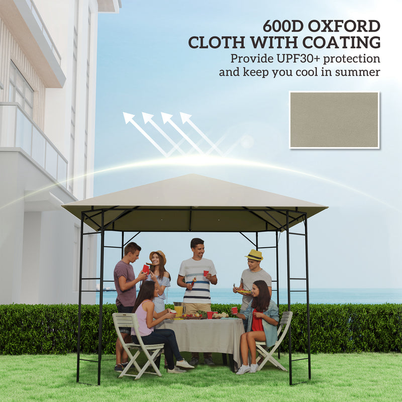 Gazebo Canopy Replacement for 3 x 3 m Frame with Sun and Rain Protection Grey Outsunny