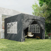 3x3m Pop Up Garden Gazebo with UPF50+ Sun Protection and Easy Setup for Outdoor Gatherings, Dark Grey Outsunny