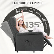 Electric Riser Recliner Armchair With Footrest And Remote For Relaxing Comfort Dark Grey