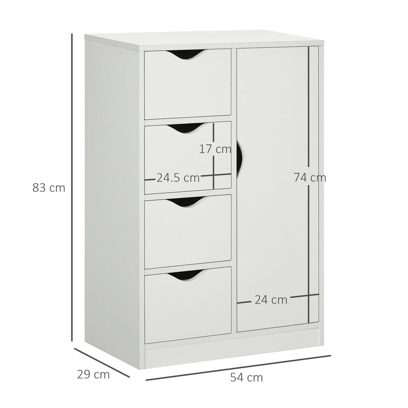Freestanding Bathroom Storage Cabinet With Drawers And Cupboard For Home Organisation White