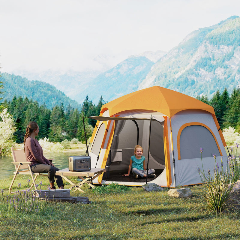 4 Person Pop Up Dome Tent for Quick Camping Shelter Lightweight Light Grey