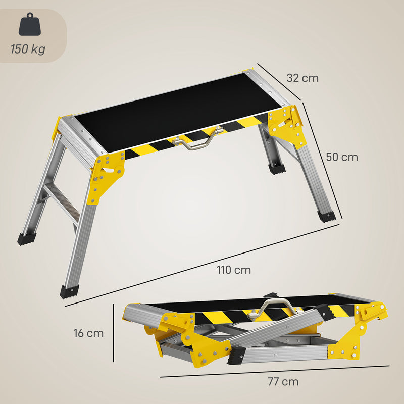 Foldable Workbench for Stable Home Cleaning and Repairs with Anti-Slip Surface Black