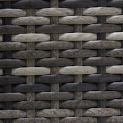 7 Seater Rattan Corner Sofa Set With Glass Table And Cushions For Garden, Dark Grey