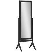Homcom freestanding adjustable angle dressing mirror in black, studio view