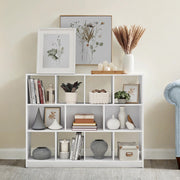 Close-up of steel X-bar frame on Vasagle bookcase