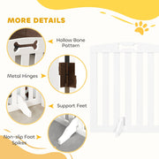 Close-up details of the bone-shaped cutout, metal hinges, support feet and non-slip foot spikes