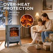 Overheat protection callout with a mother and daughter reading beside the fireplace