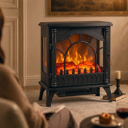 Angled view of the electric stove showing the glass side window