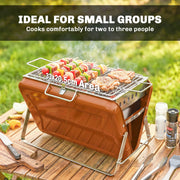 Portable Charcoal BBQ Grill for Easy Outdoor Cooking and Picnics Orange Outsunny