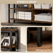 Industrial Corner TV Unit Black and Brown Wood Effect for Living Room by HOMCOM