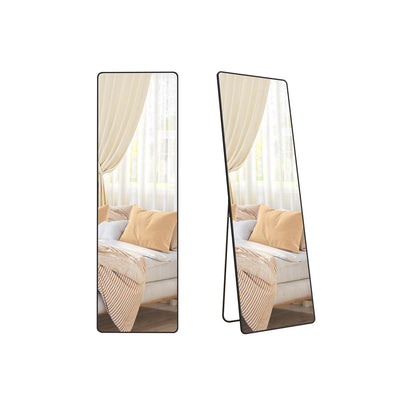 Songmics ink black full length mirror with stand, front view
