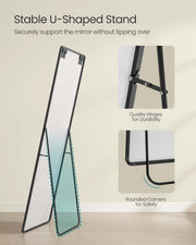Full length mirror styled in a bedroom setting