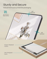 Full length mirror dimensions diagram, 160 x 50 cm
