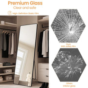 Diagram comparing tempered safety glass with safety film to ordinary shattered glass