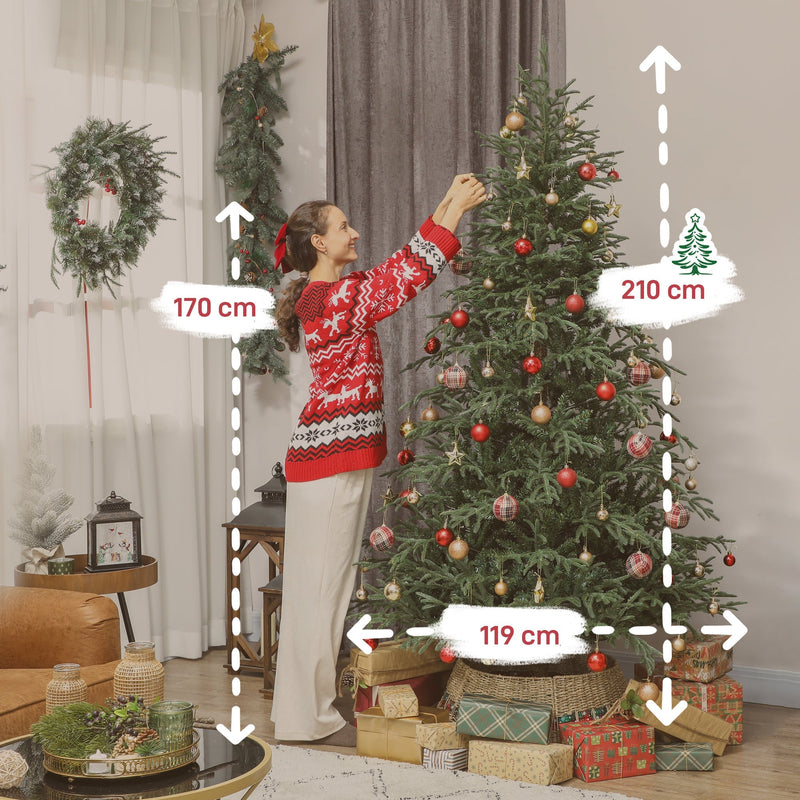 7ft Christmas tree dimensions diagram showing height and width
